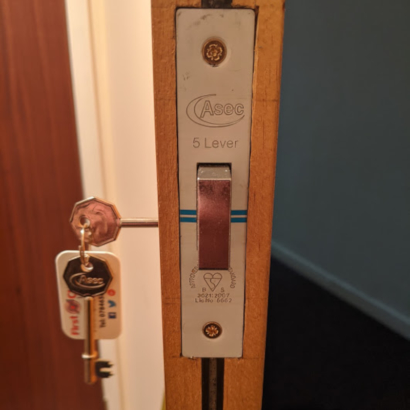 Insurance mortice lock fitted